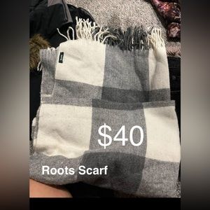 Roots Park Plaid Soft Grey and White Long Scarf